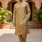 Gold - Rich Brocade Mens Indian Kurta set - UK Stock - Weddings / Walimas , Sangeet, Diwali, Eid, Mehndi / Henna - NAD25721 KA