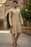 Dark Gold - Rich Brocade Mens Indian Kurta set - UK Stock - Weddings / Walimas , Sangeet, Diwali, Eid, Mehndi / Henna - NAD25722 KA