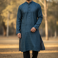 Navy Blue - Handloom Brocade Mens Indian Kurta set - UK Stock - Weddings / Walimas , Sangeet, Diwali, Eid, Mehndi / Henna - NAD25706 KA