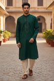 Forest Green - Well Made Mens Indian Kurta set - UK Stock - Weddings / Walimas , Sangeet, Diwali, Eid, Mehndi / Henna - NAD25711 VY