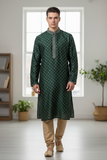Green - Well Made Mens Indian Kurta set - UK Stock - Weddings / Walimas , Sangeet, Diwali, Eid, Mehndi / Henna - NAD25713 VY