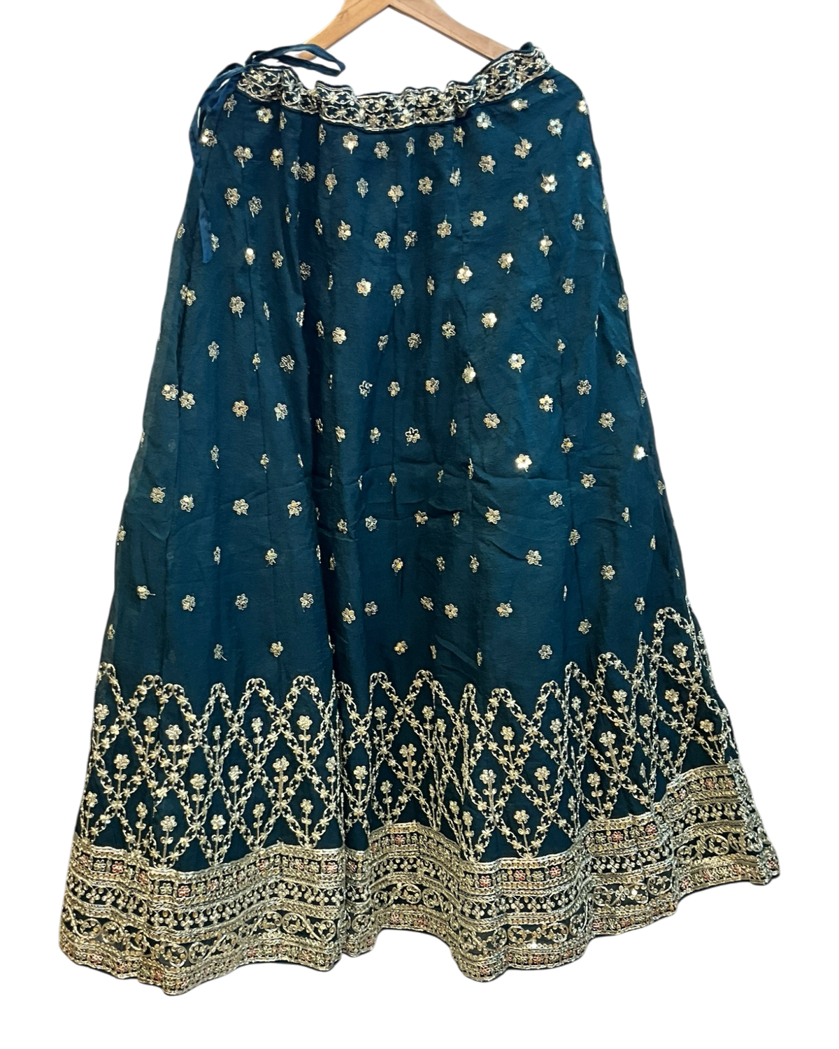 Size UK 12 (38") Teal - Lehenga Set - Mehndi / Sangeet / Bridesmaids / Weddings / Garba  - UK Stock - 24h Dispatch - JSS2607 11TY26