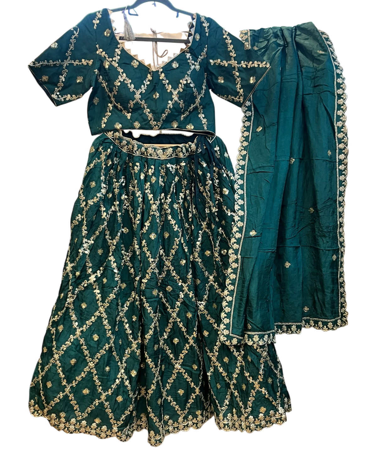 Size UK 14 (40") Teal - Lehenga Set - Mehndi / Sangeet / Bridesmaids / Weddings / Garba  - UK Stock - 24h Dispatch - JSS2608 11TY26