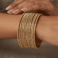 Antique / Dark Gold Stones - Set of 8 Diamante Stone Bangles - M to XXL - HAN2602 07Ka26 - Prachy Creations
