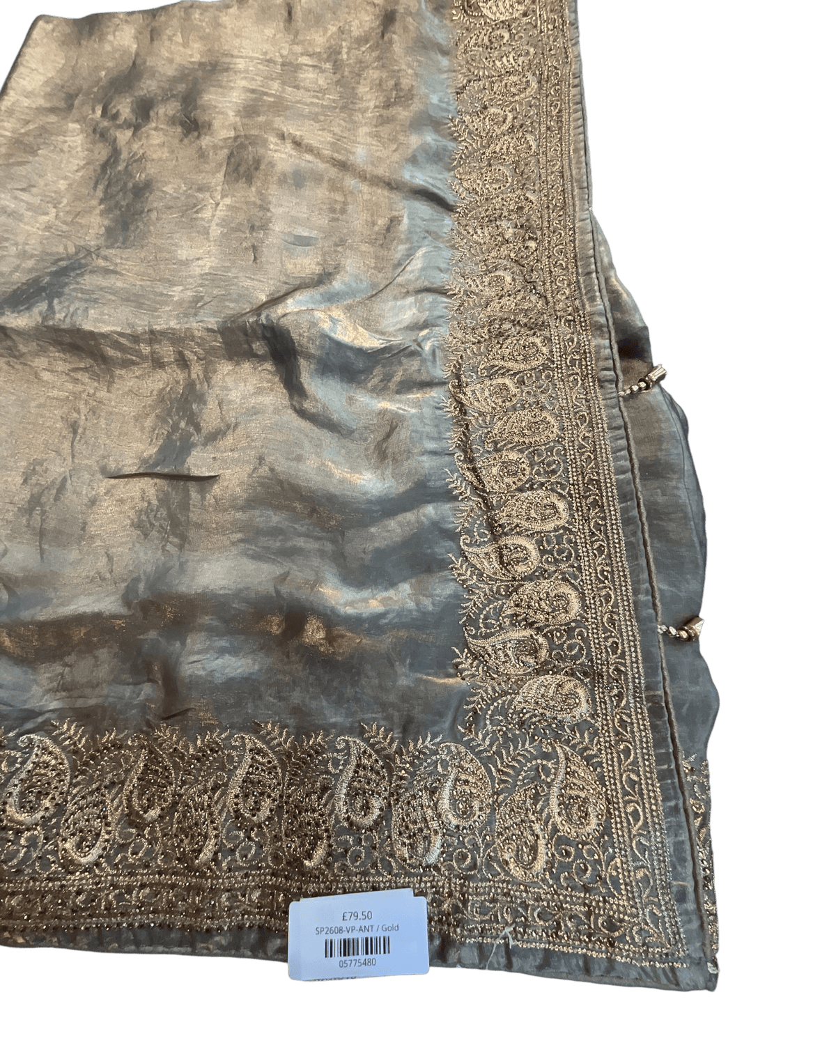 Antique Gold - Fancy Party Saree with Blouse Piece - UK stock - 24hr Dispatch - SP2608 VP - Prachy Creations