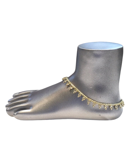 Antique Gold Finish - Ankle Chain / Payal / Paazeb - Fashion Jewellery - Bollywood - Weddings - DAJ591 24Tp10 - Prachy Creations