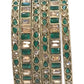 Antique Gold Finish GREEN Reverse Stone Bangles (Set of 6) - Mix N Match - SR219R - Prachy Creations