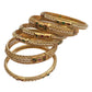 Antique Gold Finish Hand Crafted Rajasthani Kada & Bangles Set (Set of 6) - UK stock - SB1089 H - Prachy Creations