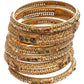 Antique Gold Finish Hand Crafted Rajasthani Kada & Bangles Set (Set of 6) - UK stock - SB1089 H - Prachy Creations