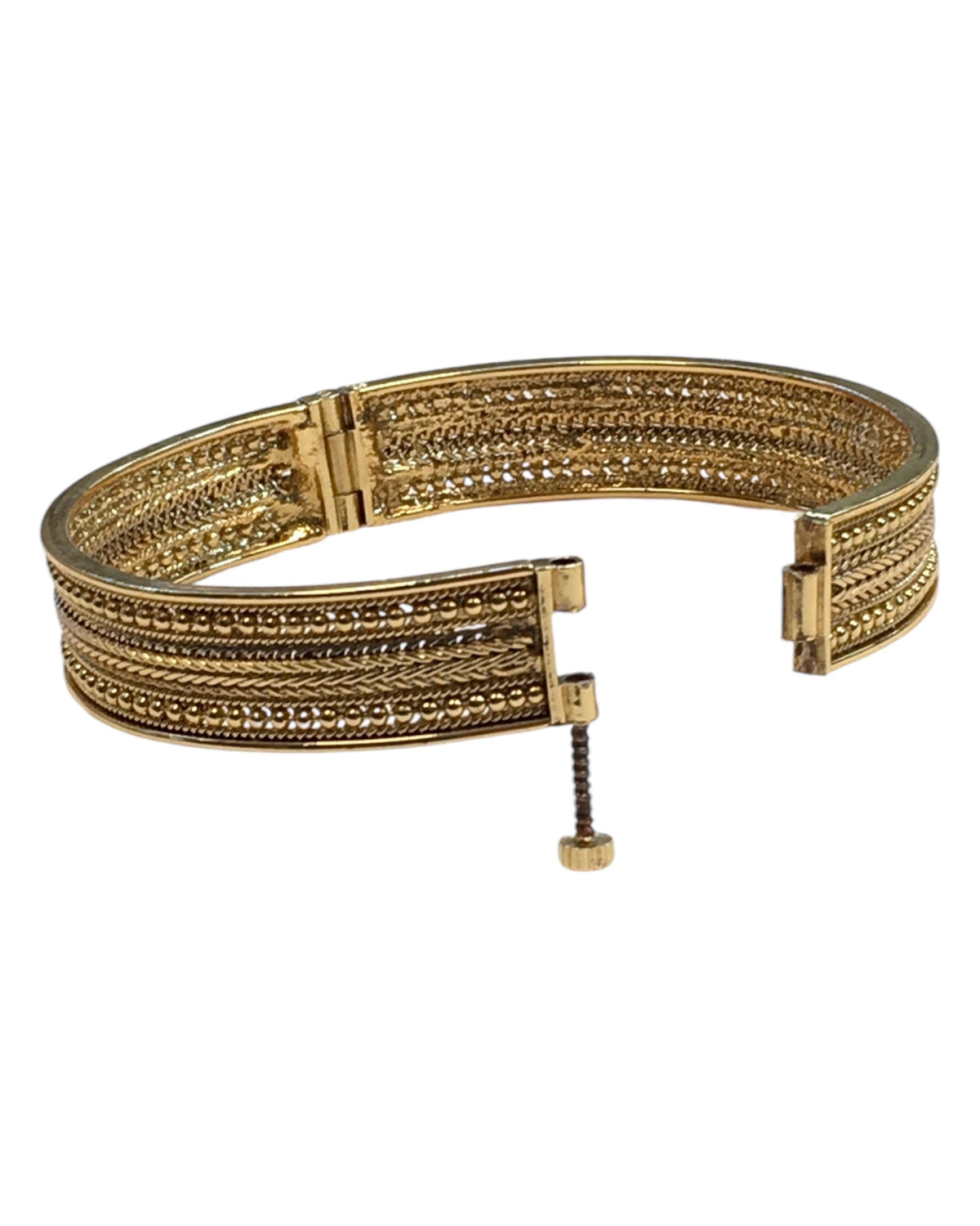 Antique Gold Finish Hand Crafted Rajasthani Kada Bangles (Single) - UK stock - SB1156 T - Prachy Creations