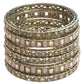Antique Gold Finish PINK Reverse Stone Bangles (Set of 6) - Mix N Match - SR219R - Prachy Creations