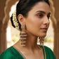 Antique Gold Pearl Multi-Tiered Step Jhumka Earrings - Bollywood - Weddings - 12JE77 09KY26 - Prachy Creations