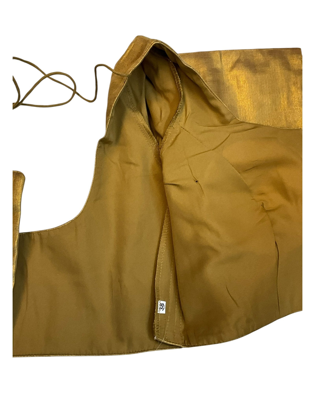 Antique Gold - Silky Saree blouse - UK Stock - Next Day / 2-3 Days Delivery - Size 34"-46" - XS, S, M, L, XL, XXL - VFL289 R - Prachy Creations