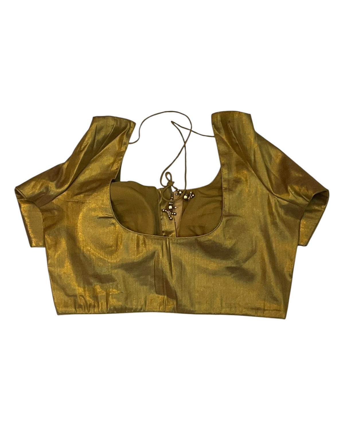 Antique Gold - Silky Saree blouse - UK Stock - Next Day / 2-3 Days Delivery - Size 34"-46" - XS, S, M, L, XL, XXL - VFL289 R - Prachy Creations