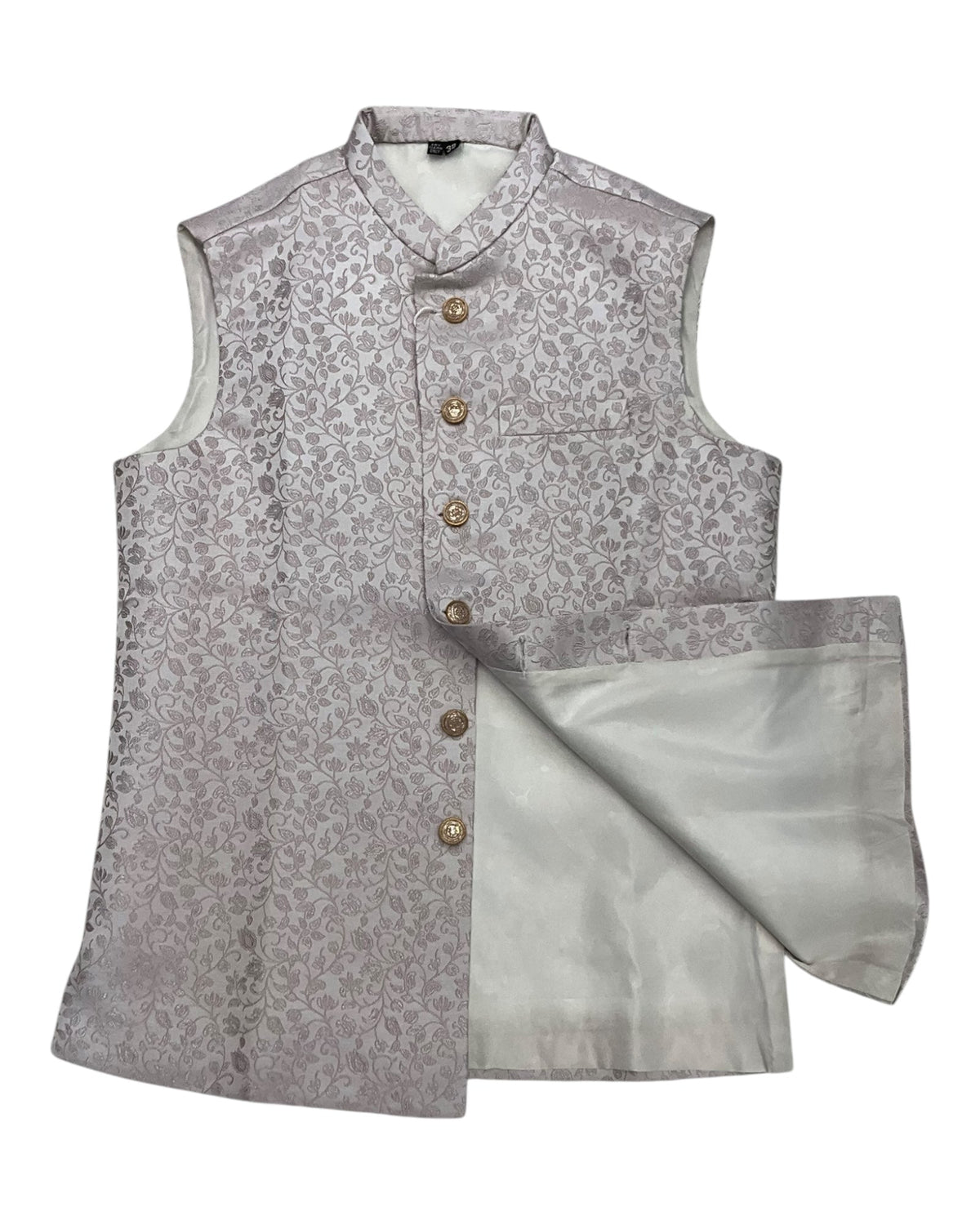 Baby Pink - Banarasi Self Brocade - Premium Mens Indian Waistcoat - VNS-JKT18 10KP25 - Prachy Creations