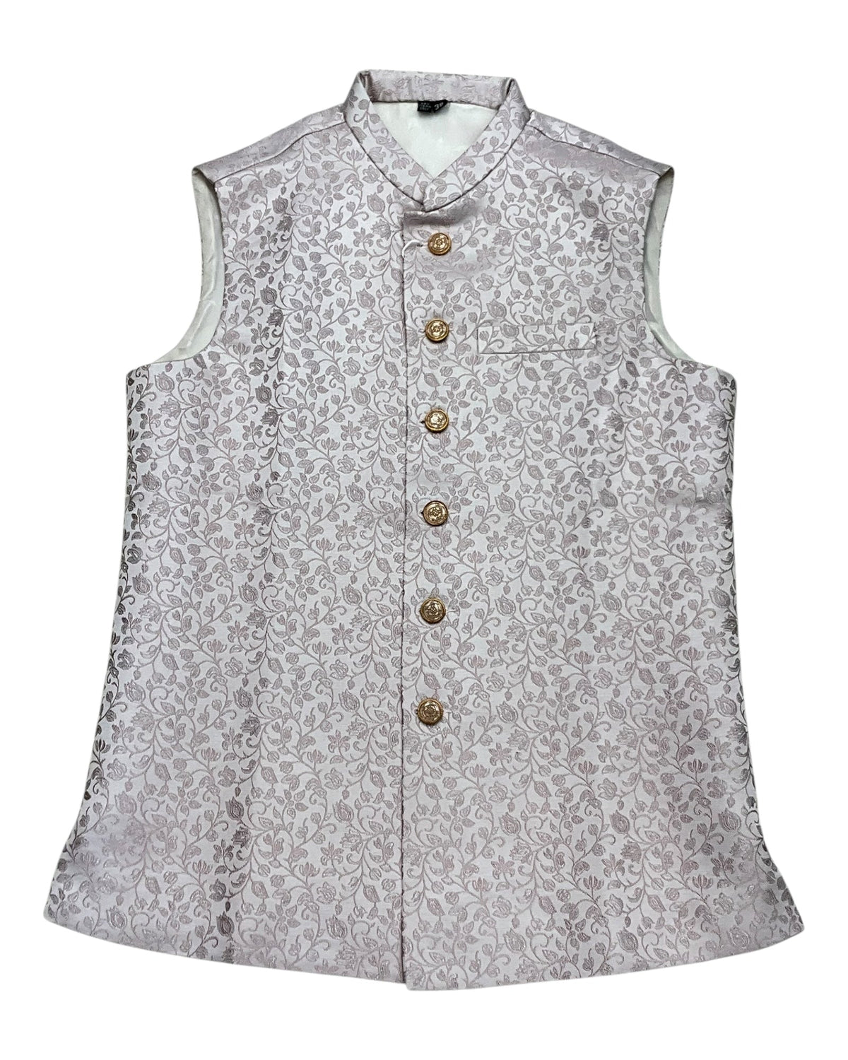 Baby Pink - Banarasi Self Brocade - Premium Mens Indian Waistcoat - VNS-JKT18 10KP25 - Prachy Creations