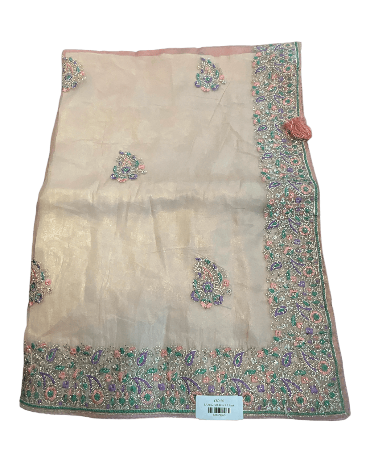 Baby Pink - Fancy Party Saree with Blouse Piece - UK stock - 24hr Dispatch - SP2602 VH - Prachy Creations