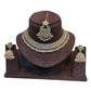 Baby Pink - Medium Size Antique Gold Finish Necklace Set with Earrings & Tika Head piece - GGA05 KV 0525 - Prachy Creations