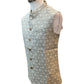 Beige Banarasi Brocade - Premium Mens Indian Waistcoat - UK Stock - 24 hr Dispatch - VNS-JKT23 10KT25) - Prachy Creations
