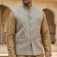 Beige Banarasi Brocade - Premium Mens Indian Waistcoat - UK Stock - 24 hr Dispatch - VNS-JKT23 10KT25) - Prachy Creations