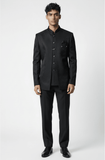 Black - PREMIUM Slim Fit Mens BandhGala / Prince / Chinese Collar Open Jacket with inside Waistcoat- Fantastic Fit - CS2511 JP 0625 - Prachy Creations