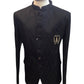 Black - PREMIUM Slim Fit Mens Self Brocade BandhGala / Prince / Chinese Collar Jacket - Fantastic Fit - CS2501 01TA25 - Prachy Creations