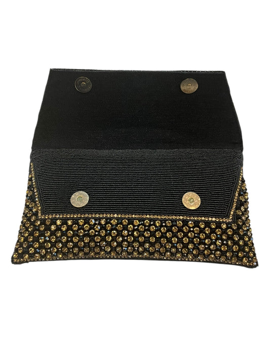 Black - Rich Hand Embroidered Clutch Bag / Handbag - AKB235 05KP25 - Prachy Creations