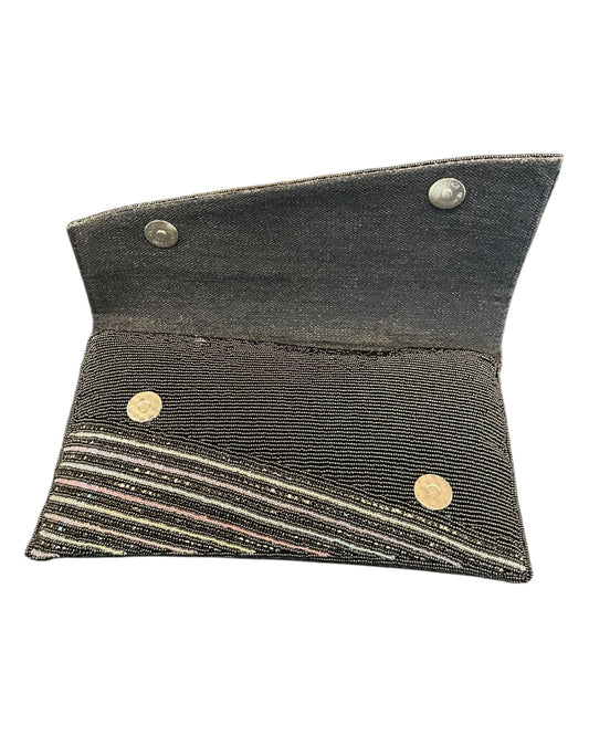 Black - Rich Hand Embroidered Clutch Bag / Handbag -Bollywood / Weddings - AKB264 05KP25 - Prachy Creations