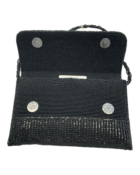 Black - Rich Hand Embroidered Clutch Bag / Handbag -Bollywood / Weddings - AKB278 11KJ25 - Prachy Creations