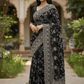 Black - Rich Saree with Allover Embroidery and Blouse Piece - UK stock - 24hr Dispatch - RS2507 PT - Prachy Creations