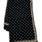 Black - Rich Saree with Stone Work Border and Blouse Piece - UK stock - 24hr Dispatch - RS2501 TH - Prachy Creations