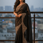 Black - Rich Saree with Stone Work Border and Blouse Piece - UK stock - 24hr Dispatch - RS2511 TA - Prachy Creations