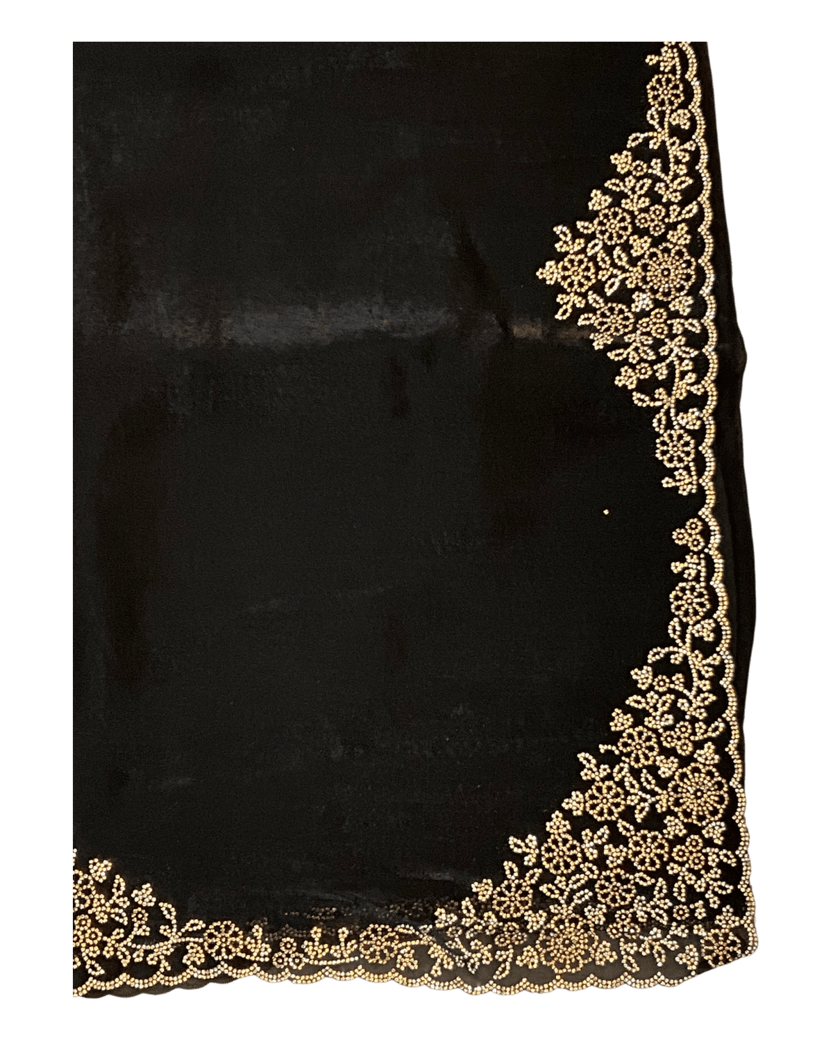 Black - Rich Saree with Stone Work Border and Blouse Piece - UK stock - 24hr Dispatch - RS2511 TA - Prachy Creations
