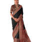 Black - Traditional Block Printed Dupion Silky Saree with Blouse Piece - UK Stock - 2/3 days Delivery 12KC25 K913 - Prachy Creations