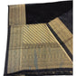 Black - Traditional Handloom Banarasi Sari / Saree - with Blouse Piece - SN2403 11VC24 - Prachy Creations