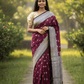 Black - Traditional Handloom Banarasi Sari / Saree - with Blouse Piece - SN2405 11TP24 - Prachy Creations