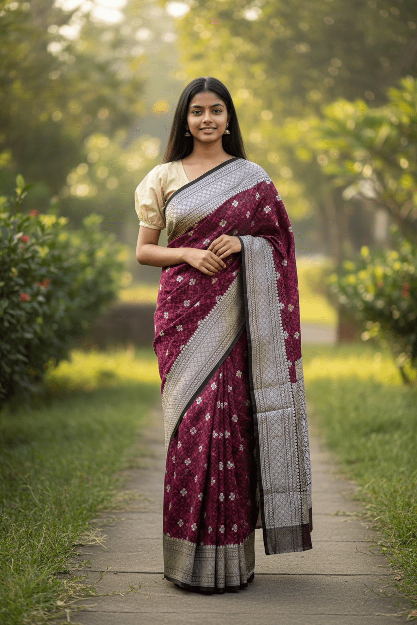 Black - Traditional Handloom Banarasi Sari / Saree - with Blouse Piece - SN2405 11TP24 - Prachy Creations