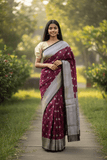 Black - Traditional Handloom Banarasi Sari / Saree - with Blouse Piece - SN2405 11TP24 - Prachy Creations