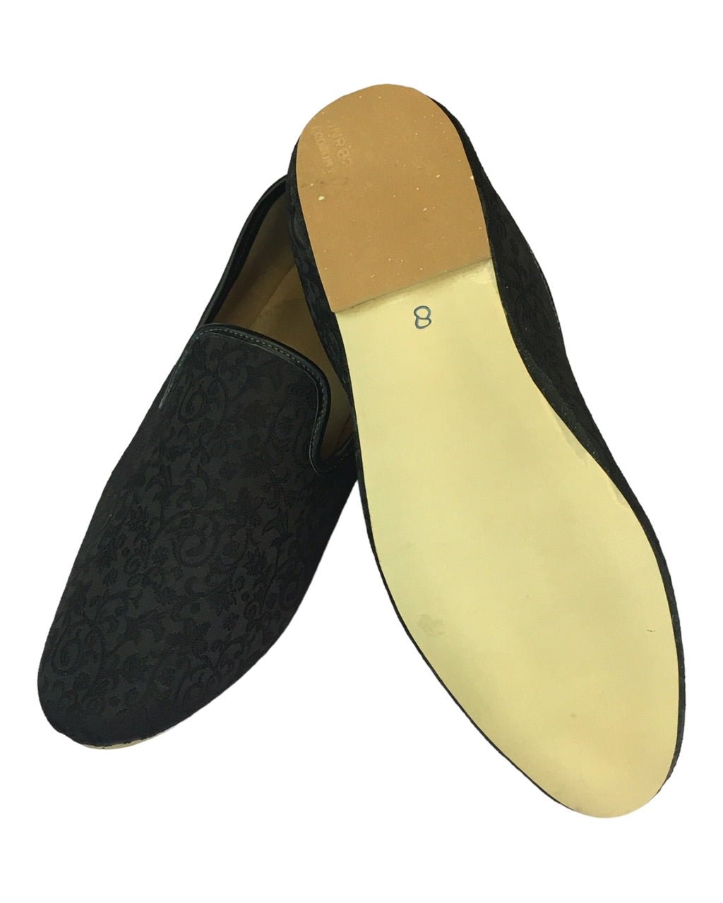 Black - Very comfortable Self Woven Loafer style Mojri - Indian Mens shoes - Mojari, Khossay - YD2305 C - Prachy Creations