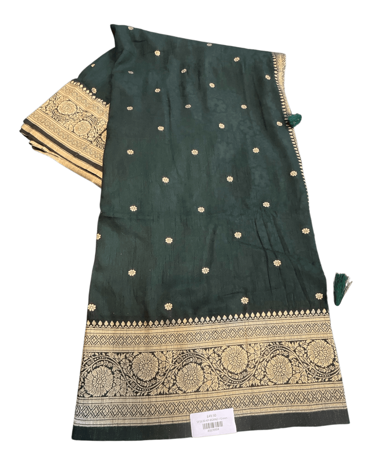 Bottle Green 2 - Traditional Handloom Saree with Blouse Piece - UK stock - 24hr Dispatch - SP2630 KP - Prachy Creations