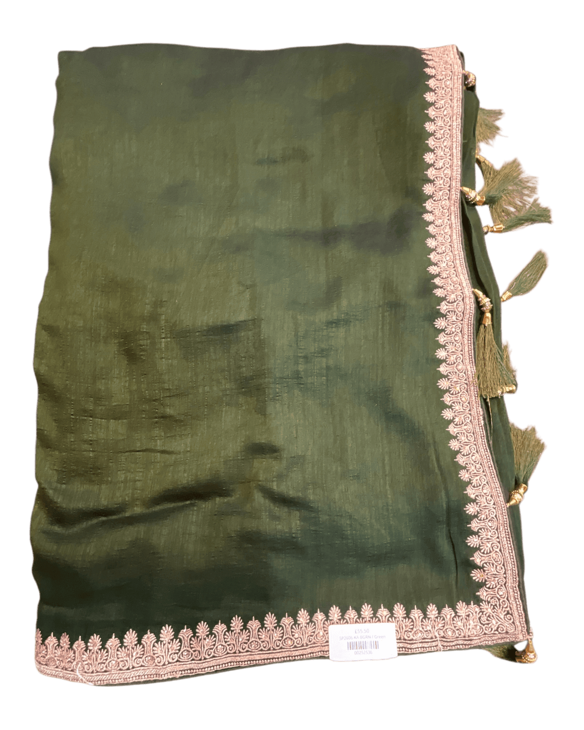 Bottle Green - Fancy Party Saree with Blouse Piece - UK stock - 24hr Dispatch - SP2606 KA - Prachy Creations