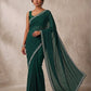 Bottle Green - Fancy Party Saree with Blouse Piece - UK stock - 24hr Dispatch - SP2625 VY - Prachy Creations