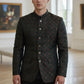 Bottle Green - PREMIUM Slim Fit Mens Contrast Brocade BandhGala / Prince / Chinese Collar Jacket - Fantastic Fit - VNS-JOD13 10TY25 - Prachy Creations