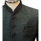 Bottle Green - Rich Banarasi Stone Work Sherwani with Black Embroidery - BS992 08RP25 - Prachy Creations