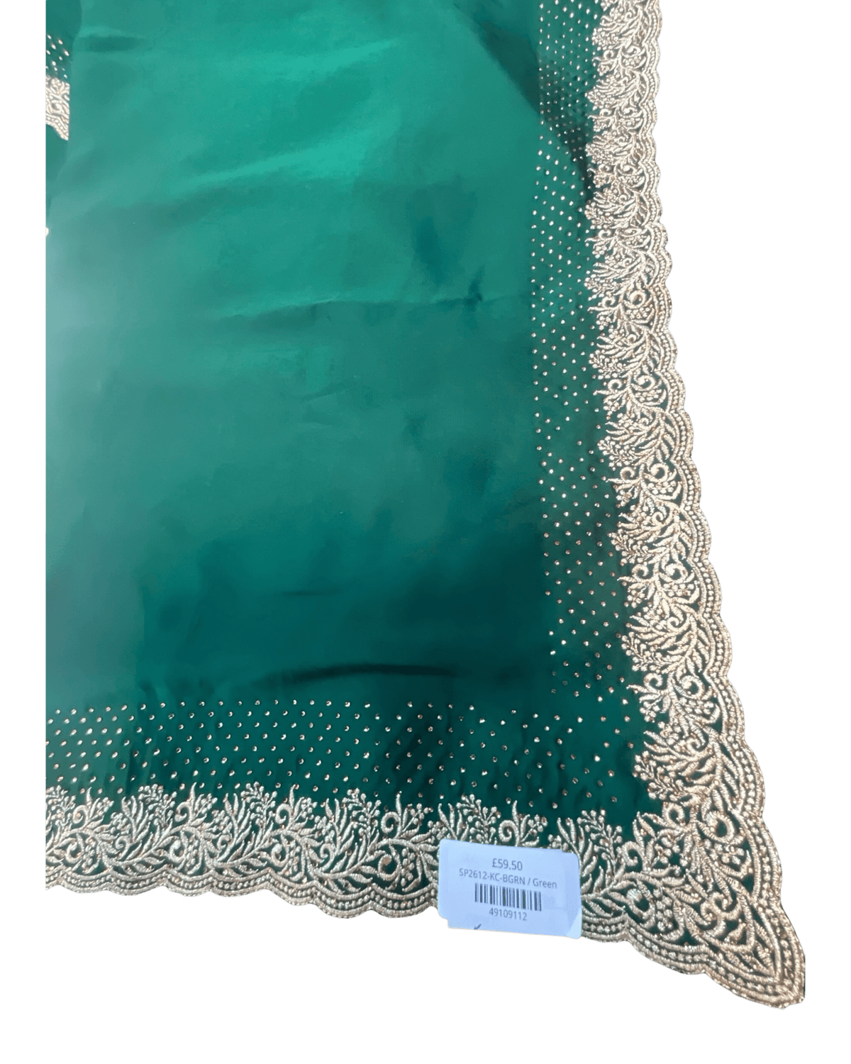 Bottle Green - Saree with Thread / Stone Work and Blouse Piece - UK stock - 24hr Dispatch - SP2612 KR - Prachy Creations