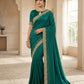 Bottle Green - Saree with Thread / Stone Work and Blouse Piece - UK stock - 24hr Dispatch - SP2612 KR - Prachy Creations