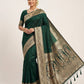 Bottle Green - Traditional Handloom Saree with Blouse Piece - UK stock - 24hr Dispatch - SP2630 KP - Prachy Creations