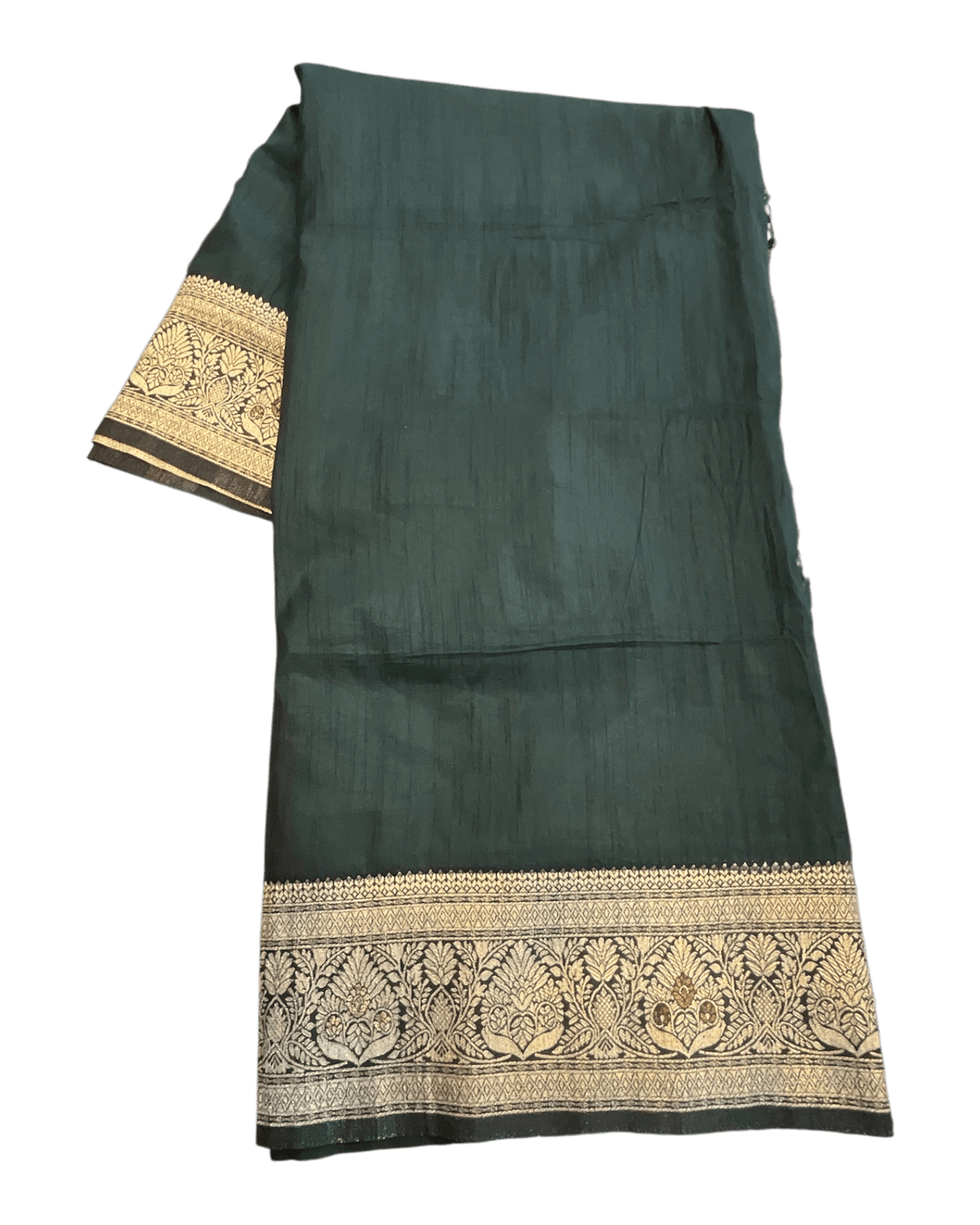 Bottle Green - Traditional Handloom Saree with Blouse Piece - UK stock - 24hr Dispatch - SP2630 KP - Prachy Creations