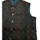 Bottle Green with Contrast Thread Brocade - Premium Mens Waistcoat - VNS-JKT13 10KJ25 - Prachy Creations