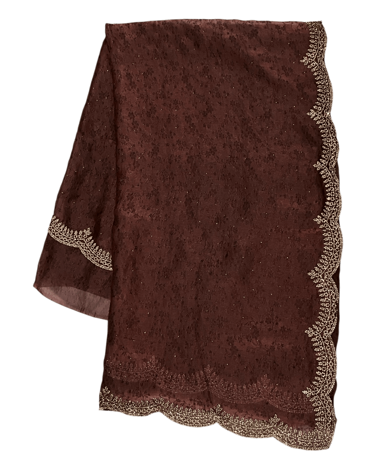 Bronze / Brown - Classic Saree with Stone Work and Blouse Piece - UK stock - 24hr Dispatch - RS2521 TT - Prachy Creations